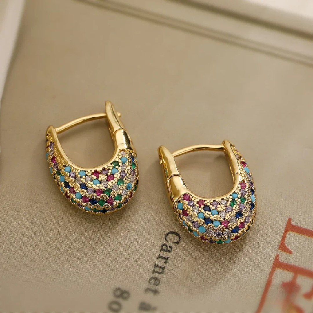 Orecchini chic con cristallo incastonato