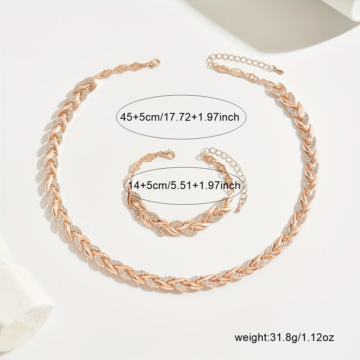 Set elegante con strass in vetro e coda di pesce