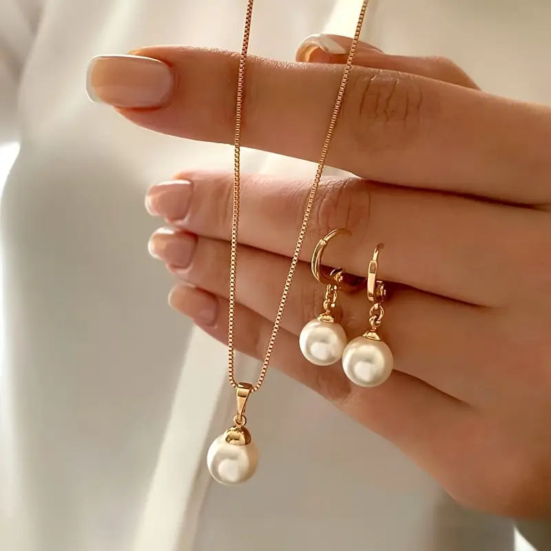 Set di gioielli con perle “Golden Grace”