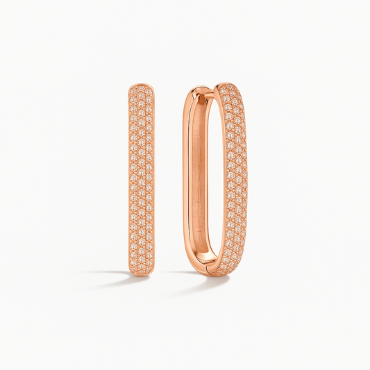 Large Icon Pavé Hoops | Rose Gold