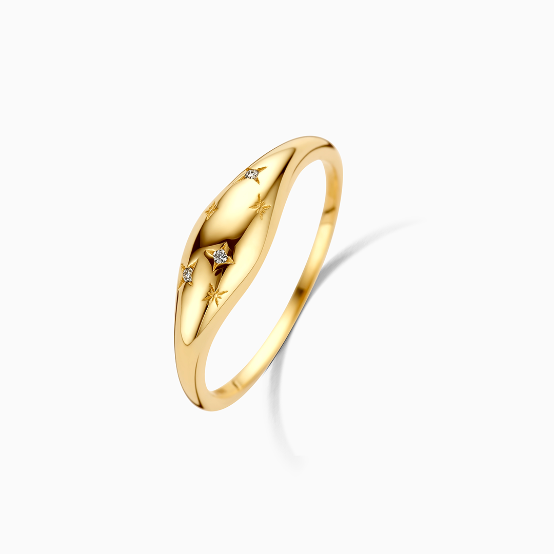 Diamond Dome Ring | Gold