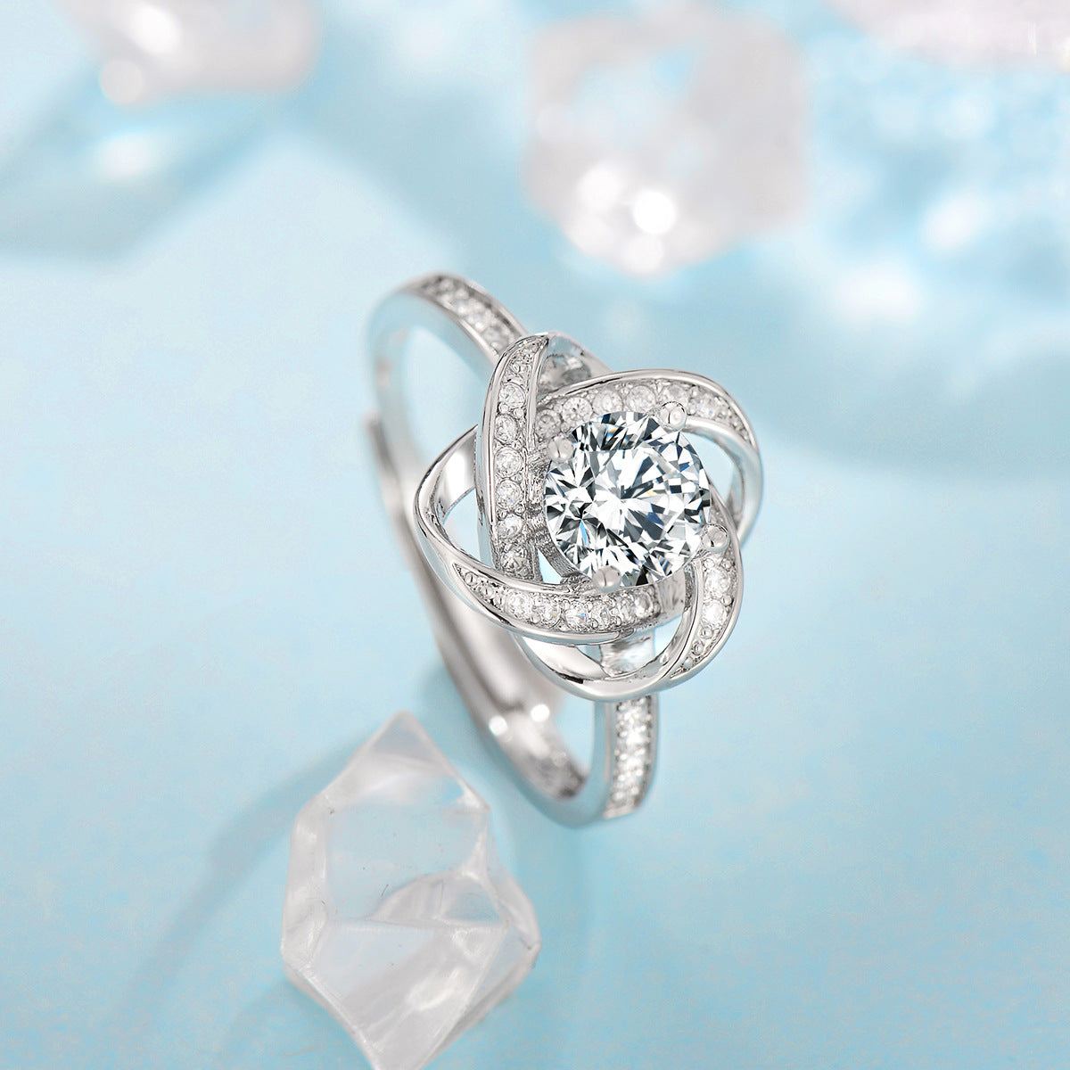 Fleur de Givre Clover Knot Set | White Gold