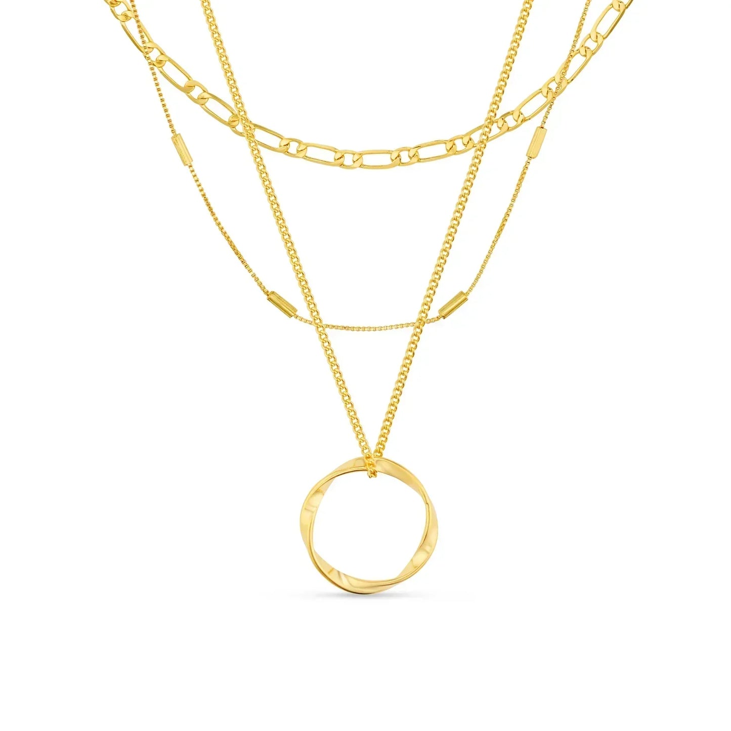 Collana a tre fili con cerchio aperto | Oro
