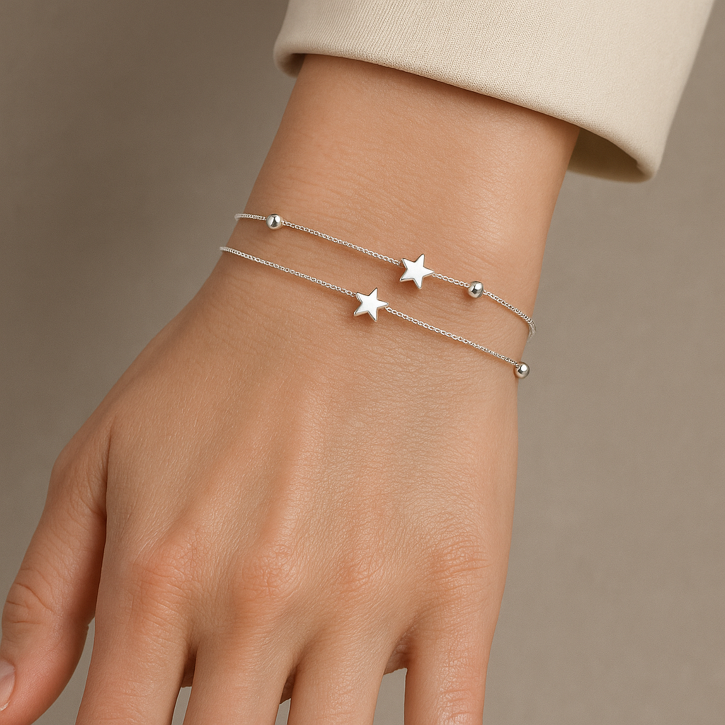 Bracciale d’argento con stelle