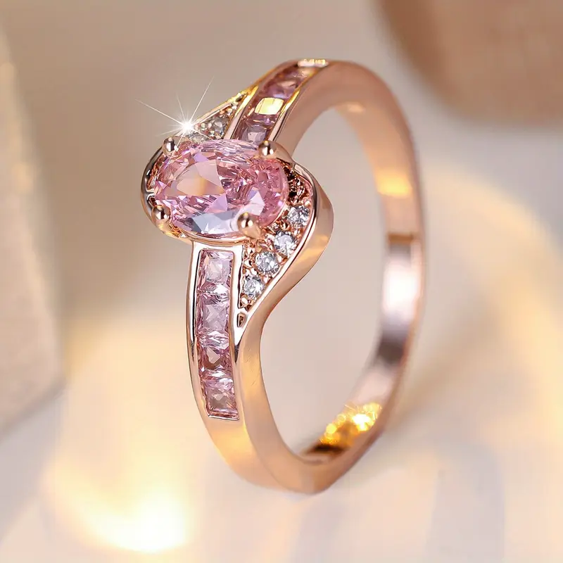 Exclusive Rose Crystal Gold Ring