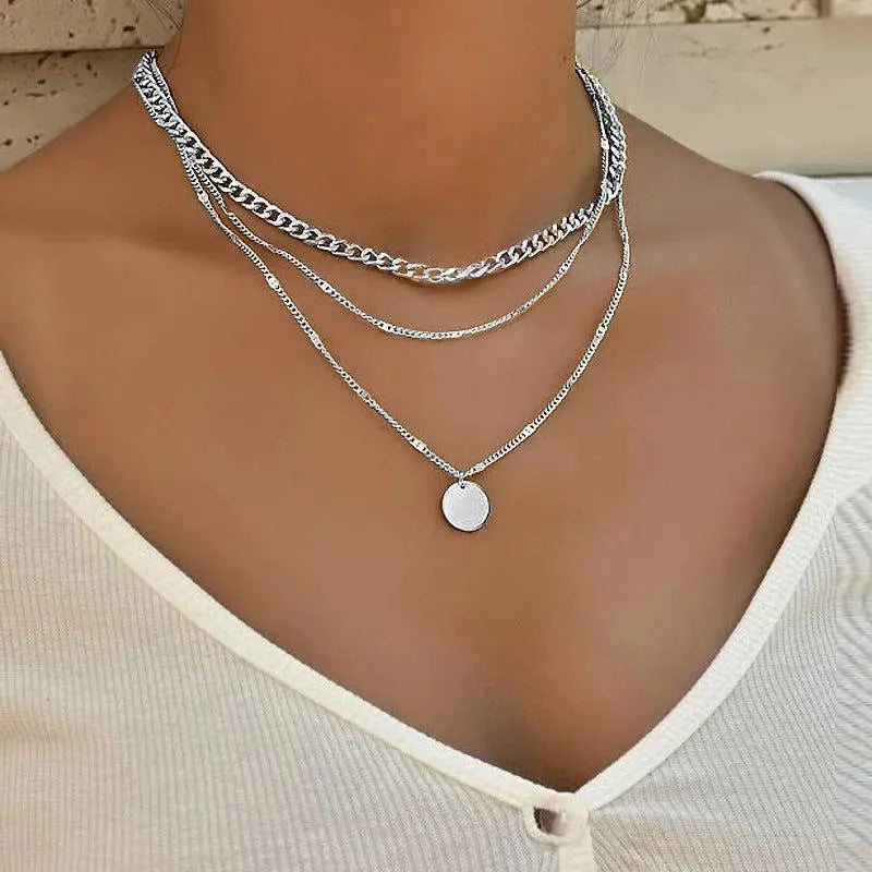 Collana elegante placcata oro e argento