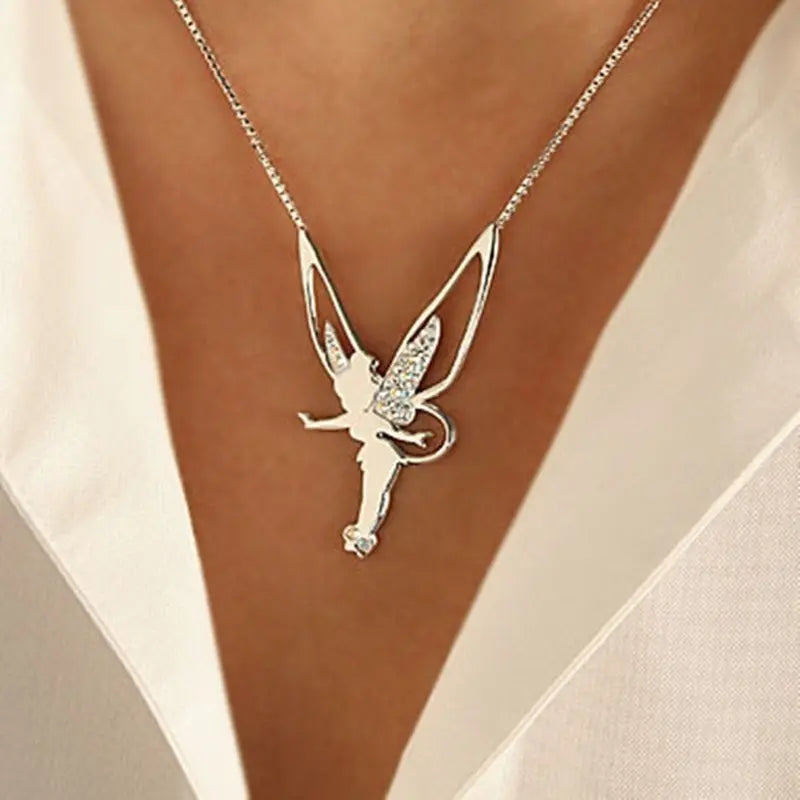 Collana con fata in oro e argento