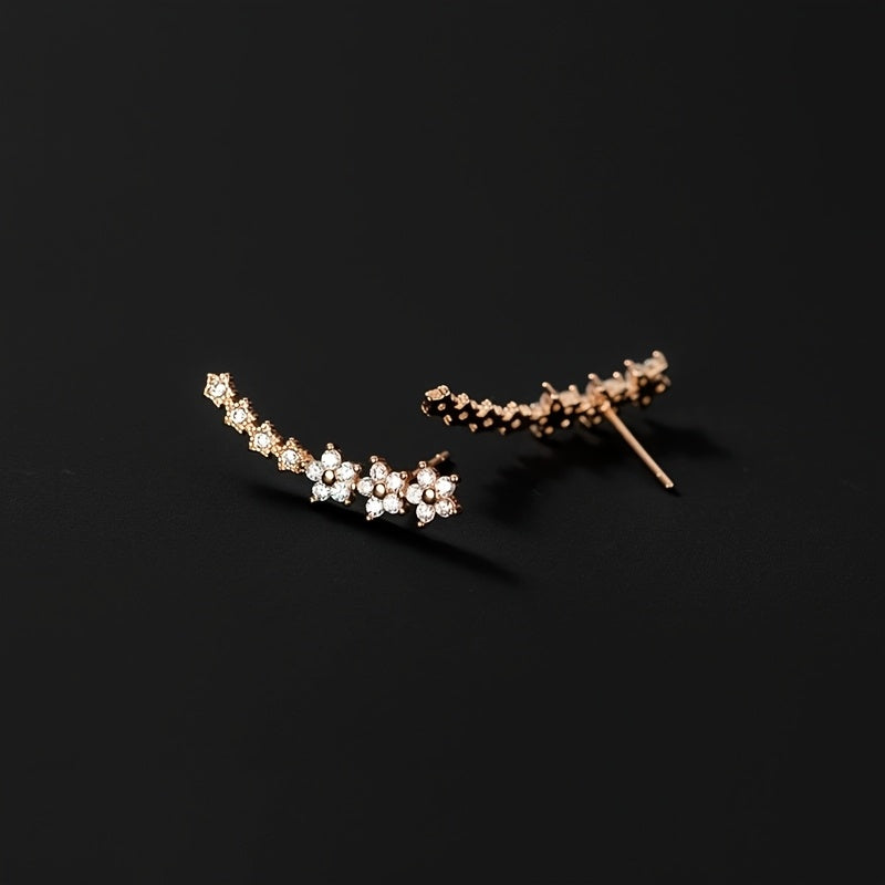 Orecchini lussuosi floreali con strass
