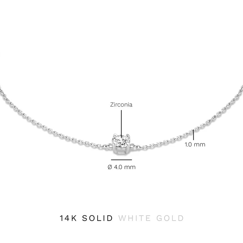 Cléa Moissanite Stone Bracelet | White Gold