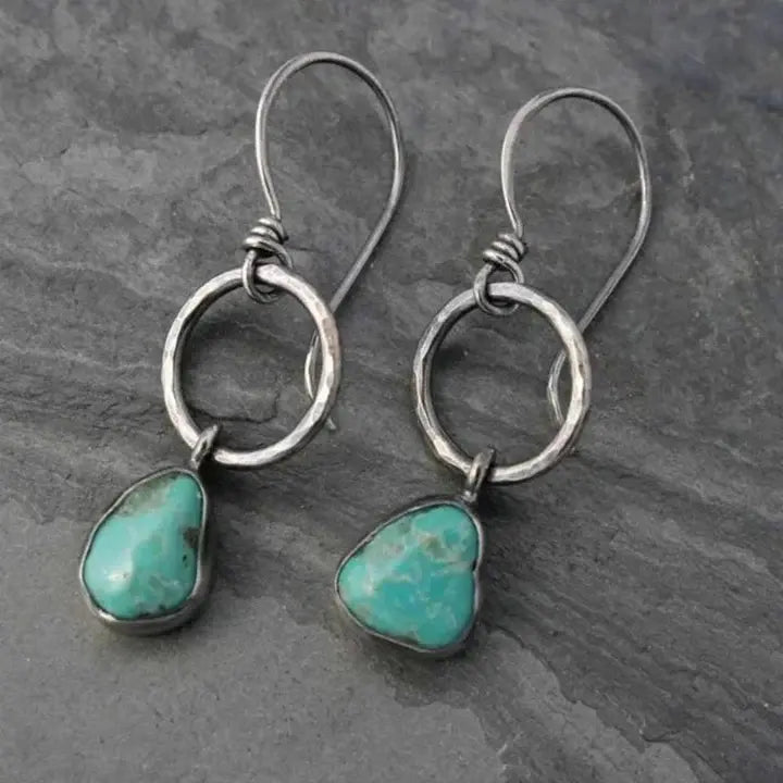 Orecchini in argento vintage con pietra turchese