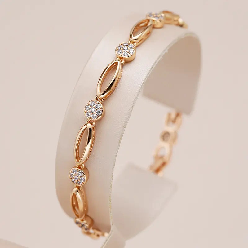 Bracciale elegante placcato oro con zirconia