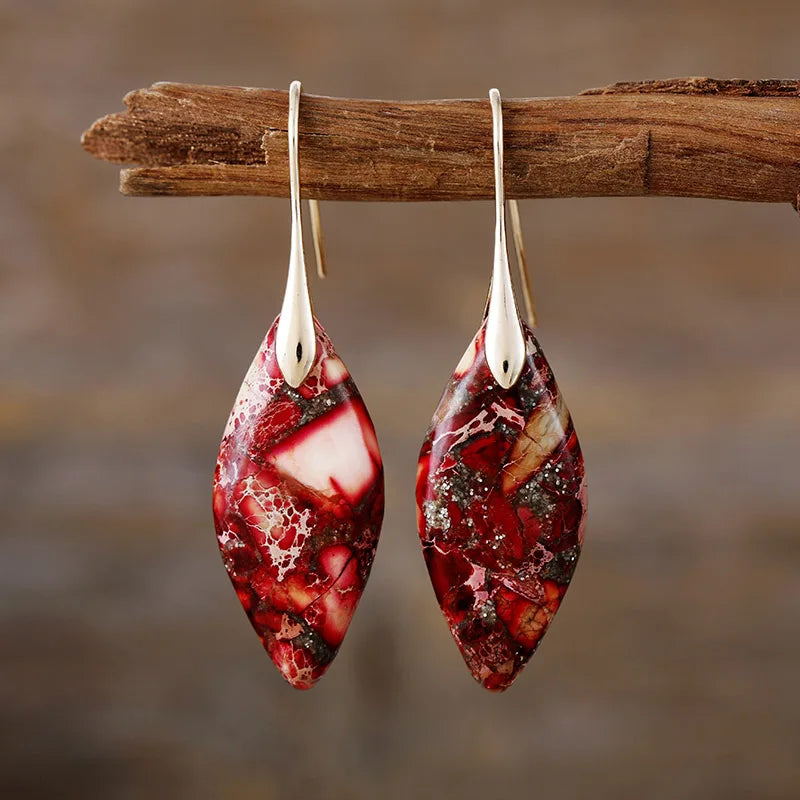 Orecchini a goccia con pietre naturali