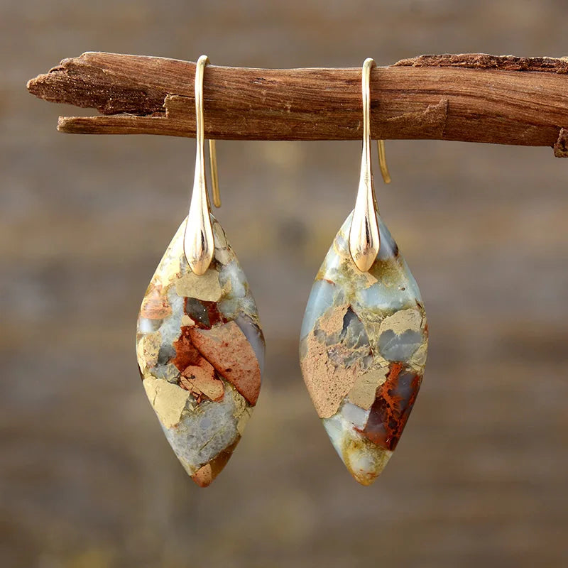Orecchini a goccia con pietre naturali
