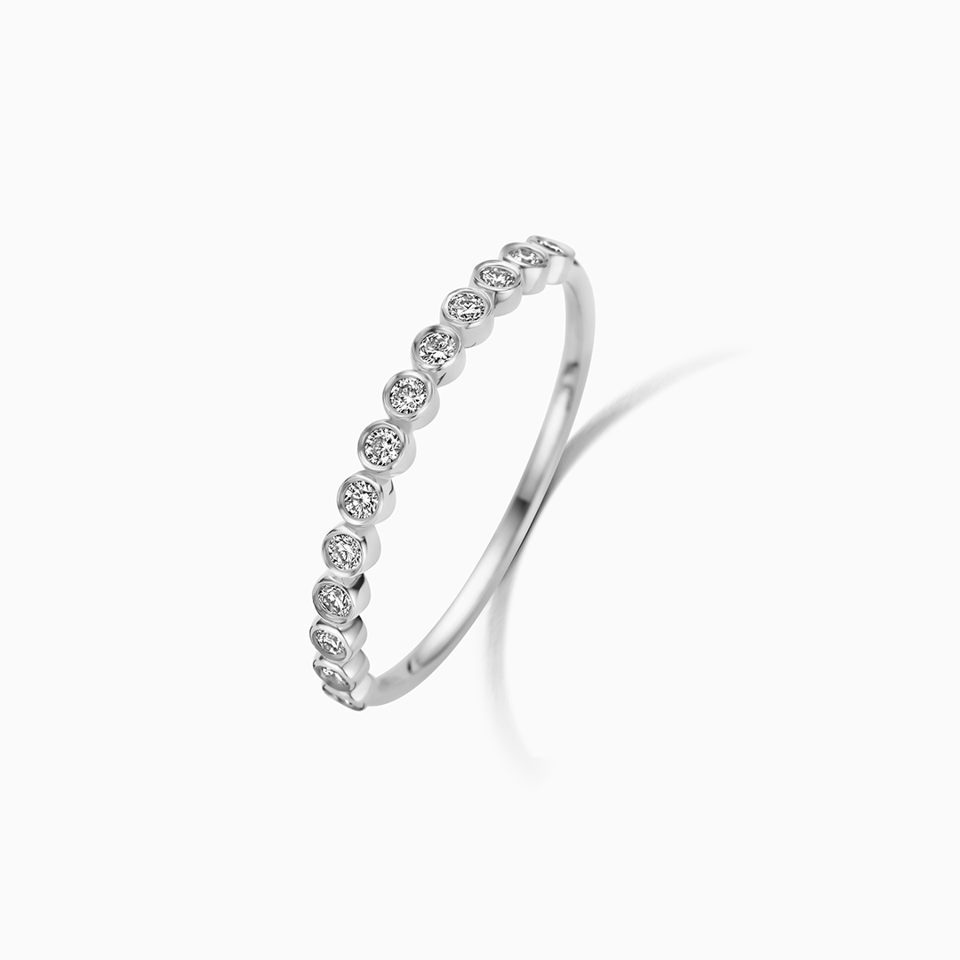 Diamond Bubble Ring | White Gold
