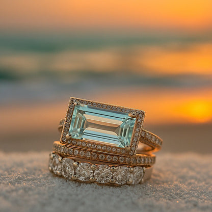 Elegant Ocean's Ring Set