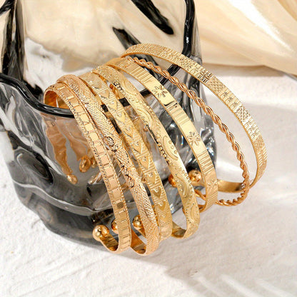 Golden Boho Bangle Bracelet Set