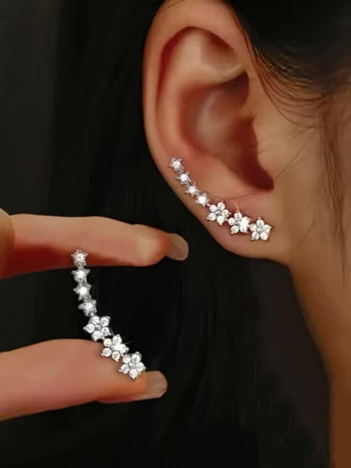 Orecchini lussuosi floreali con strass