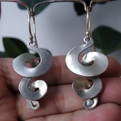 Orecchini Vintage a Spirale in Argento