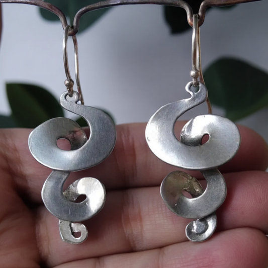 Orecchini Vintage a Spirale in Argento