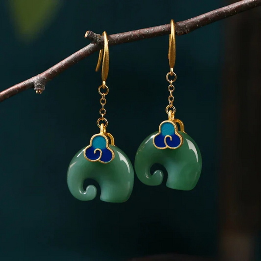 Orecchini retrò chic con elefante
