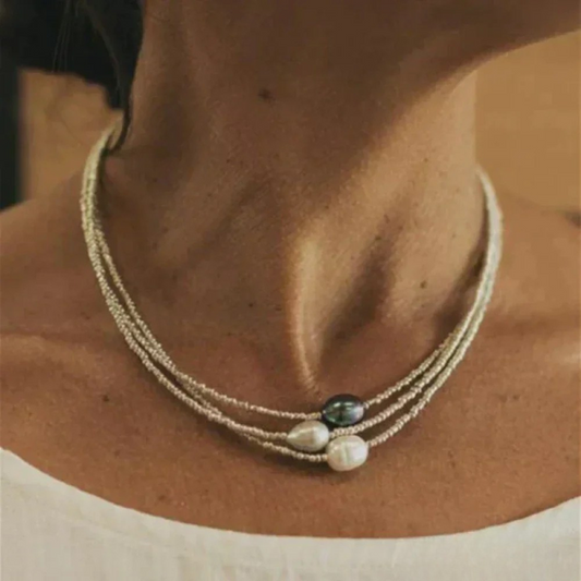 Collana con perle d’acqua dolce d’ispirazione antica