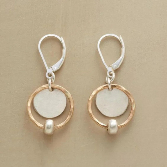 Orecchini Chic in Oro e Argento con Perla