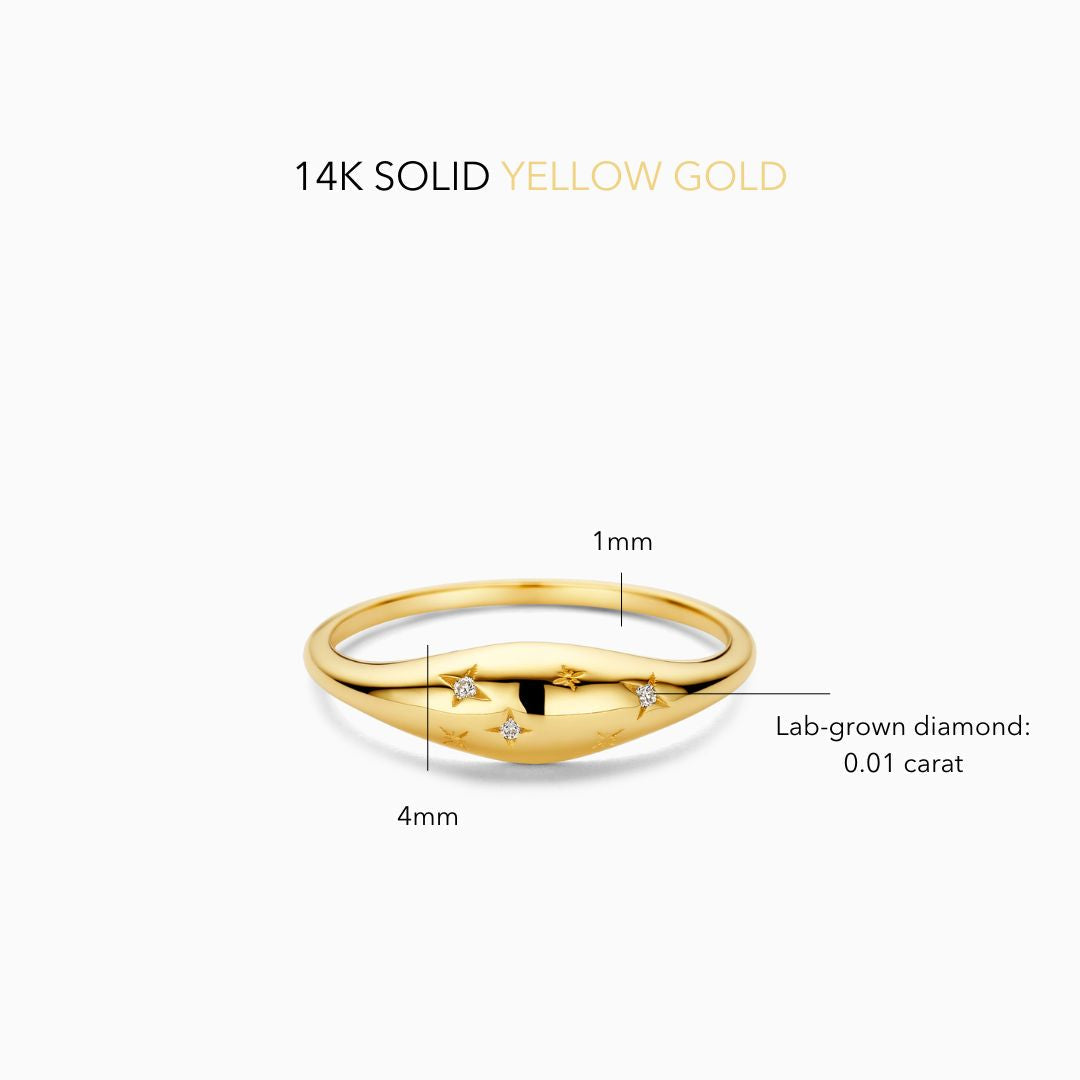 Diamond Dome Ring | Gold