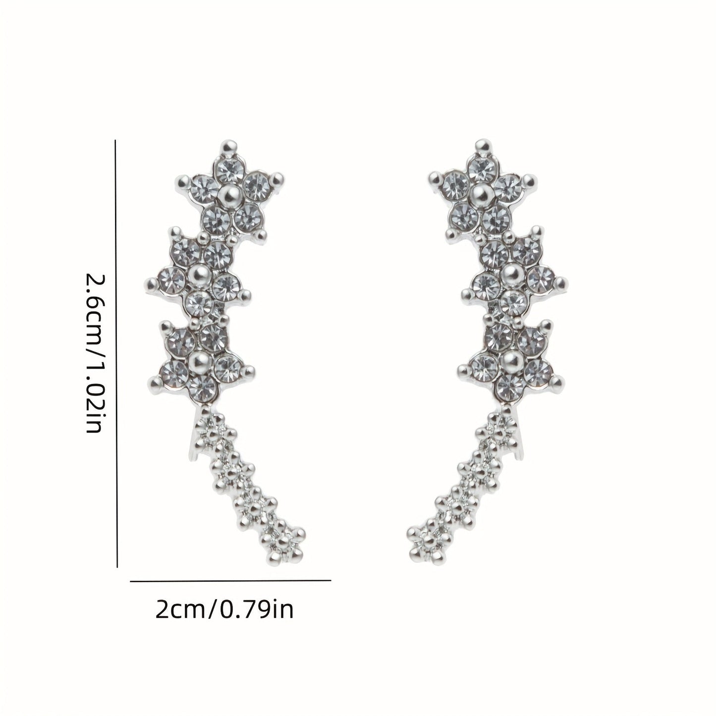 Orecchini lussuosi floreali con strass