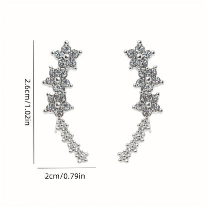 Orecchini lussuosi floreali con strass