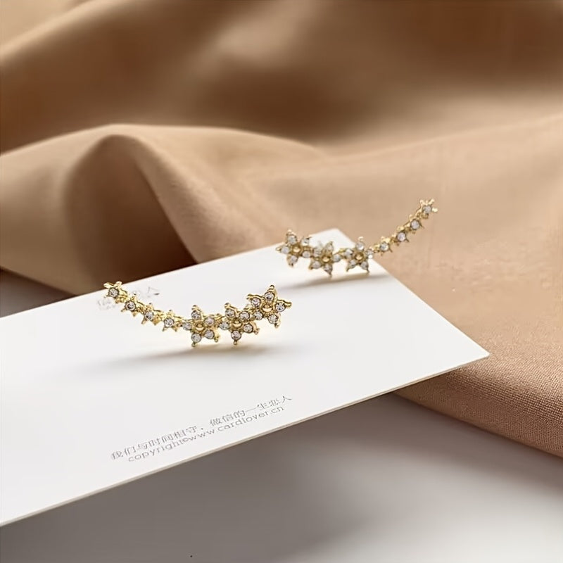 Orecchini lussuosi floreali con strass