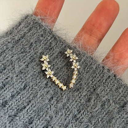 Orecchini lussuosi floreali con strass