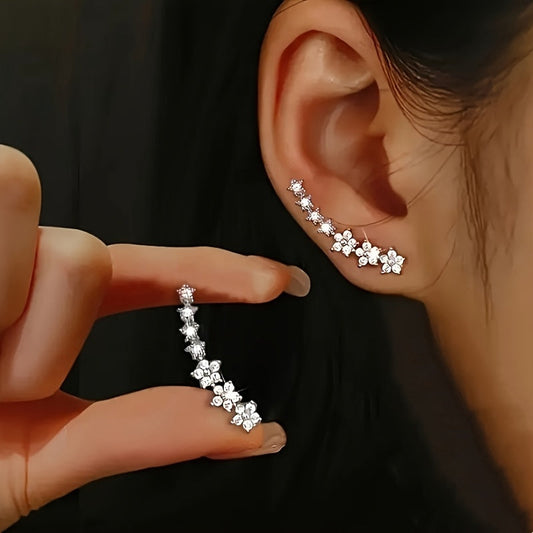 Orecchini lussuosi floreali con strass
