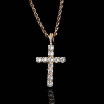 Moissanite cross necklace | Gold