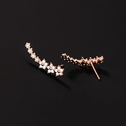 Orecchini lussuosi floreali con strass