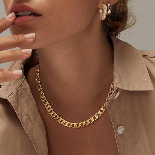 Collana a maglia cubana spessa