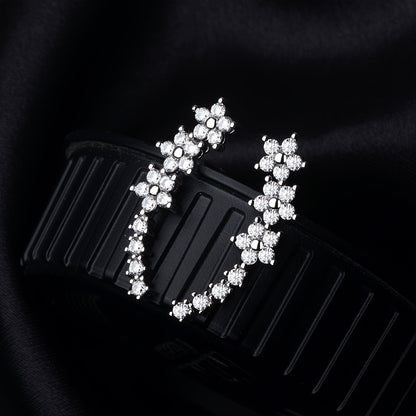 Orecchini lussuosi floreali con strass