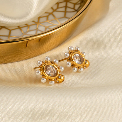 Orecchini sofisticati in oro con perla