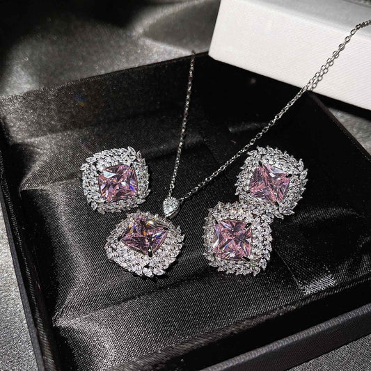 Caelith Verdane Pink Set | White Gold