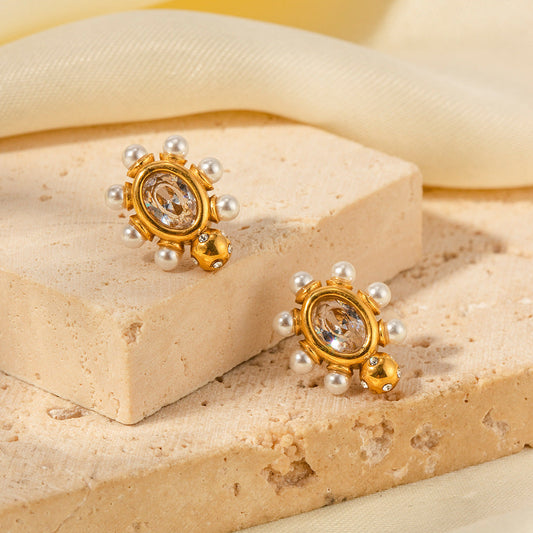 Orecchini sofisticati in oro con perla