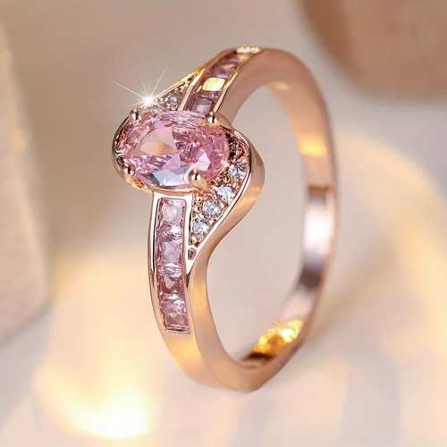 Exclusive Rose Crystal Gold Ring