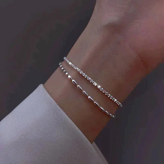 Bracciale elegante in argento con pietre di zirconia