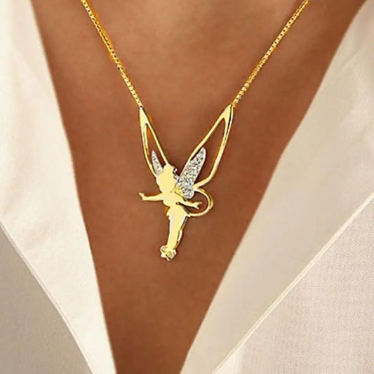Collana con fata in oro e argento