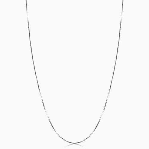 Bodega Box Necklace | White Gold