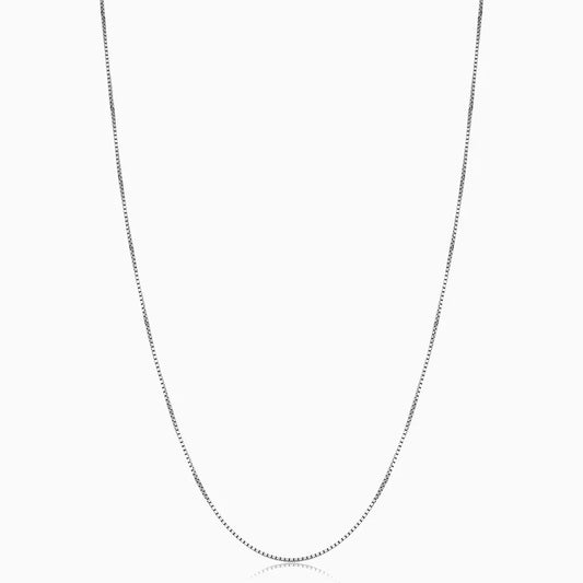 Bodega Box Necklace | White Gold