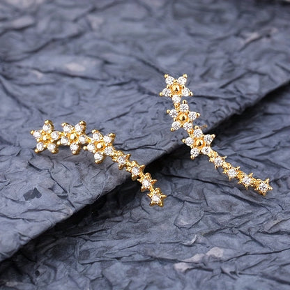 Orecchini lussuosi floreali con strass