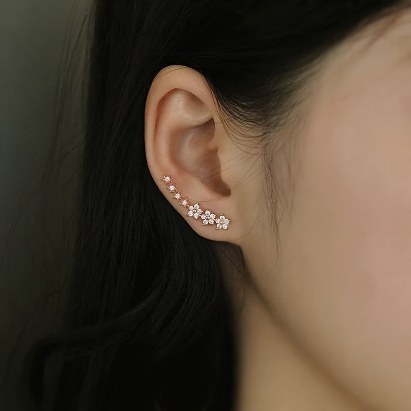 Orecchini lussuosi floreali con strass