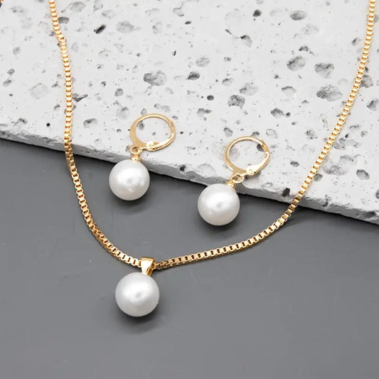 Set di gioielli con perle “Golden Grace”