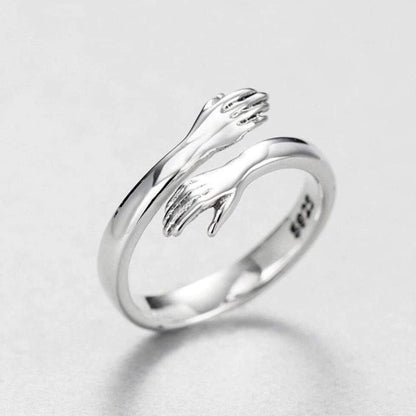 Silver Cuddle Ring with Customizable Fit