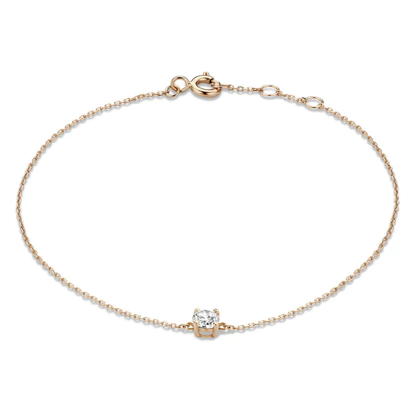 Cléa Moissanite Stone Bracelet | White Gold