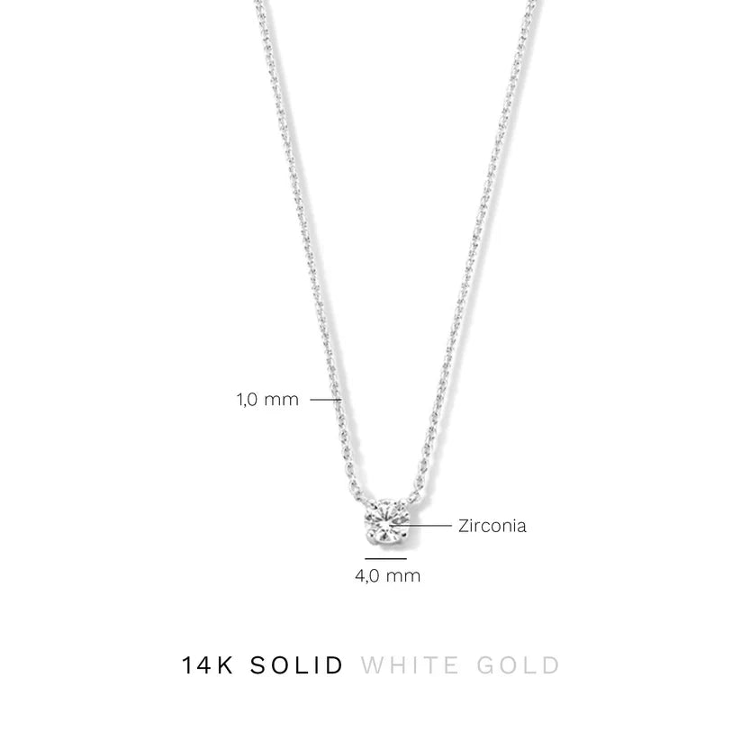 Cléa Moissanite Stone Necklace | White Gold
